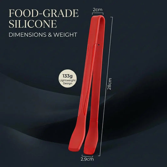 Silicone Tongs for Cooking, Stainless Steel Kitchen Tongs with Silicone Tips, Heat Resistant Lightweight Non-Scratch for Flipping Fish, Steak, Toast & Bread, Dishwasher Safe