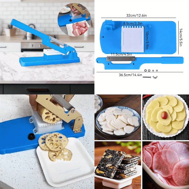 1pc Versatile Food Slicer - Easy Assembly, Detachable for Frozen Meat, Potatoes, Bananas, Apples & More - Uncharged, Battery-Free - Ideal for Home Kitchen Use, Slicing And Dicing