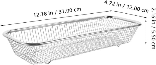 Ciieeo Thickened Drain Basket 12.20X4.72X2.16In Kitchen Colander for Fruit and Vegetable Washing Draining and Storage Multi-Purpose Sink Basket