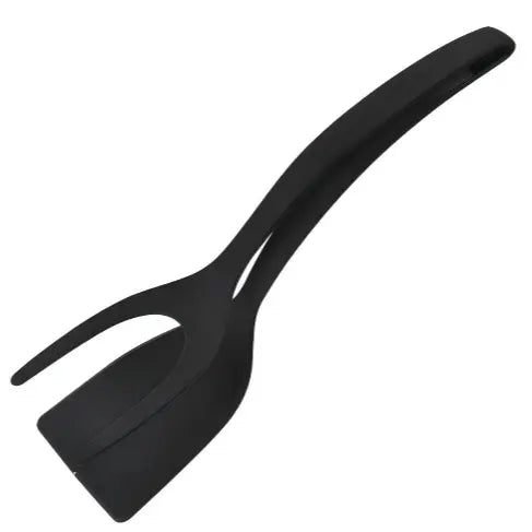BRODARK 2-in-1 100% Silicone Nonstick Spatula & Turner Tongs with Handle - Food Grade Cooking Tools, Modern Kitchen Utensils, Multi Purpose Kitchen Cookware Accessories, Sturdy, Scratch-Resistant for Flipping Eggs, Steaks