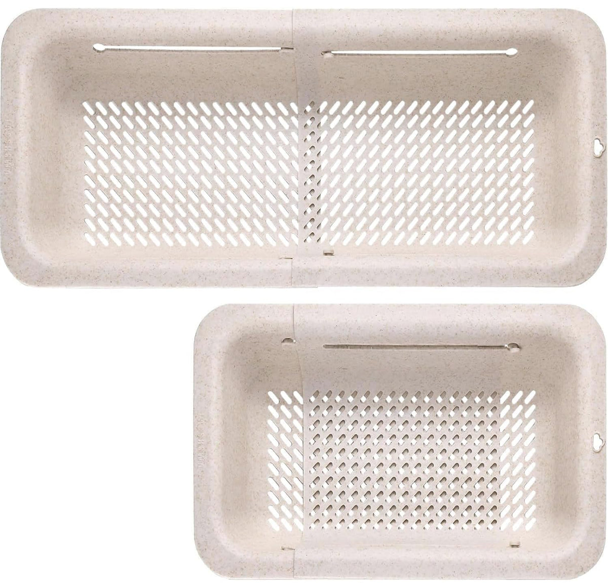 LASSHSWA Collapsible Colander for Kitchen, Over the Sink Strainer Basket for Kitchen, Fruit Pasta Food Strainer Expandable Plastic Colander BPA Free (Straw)