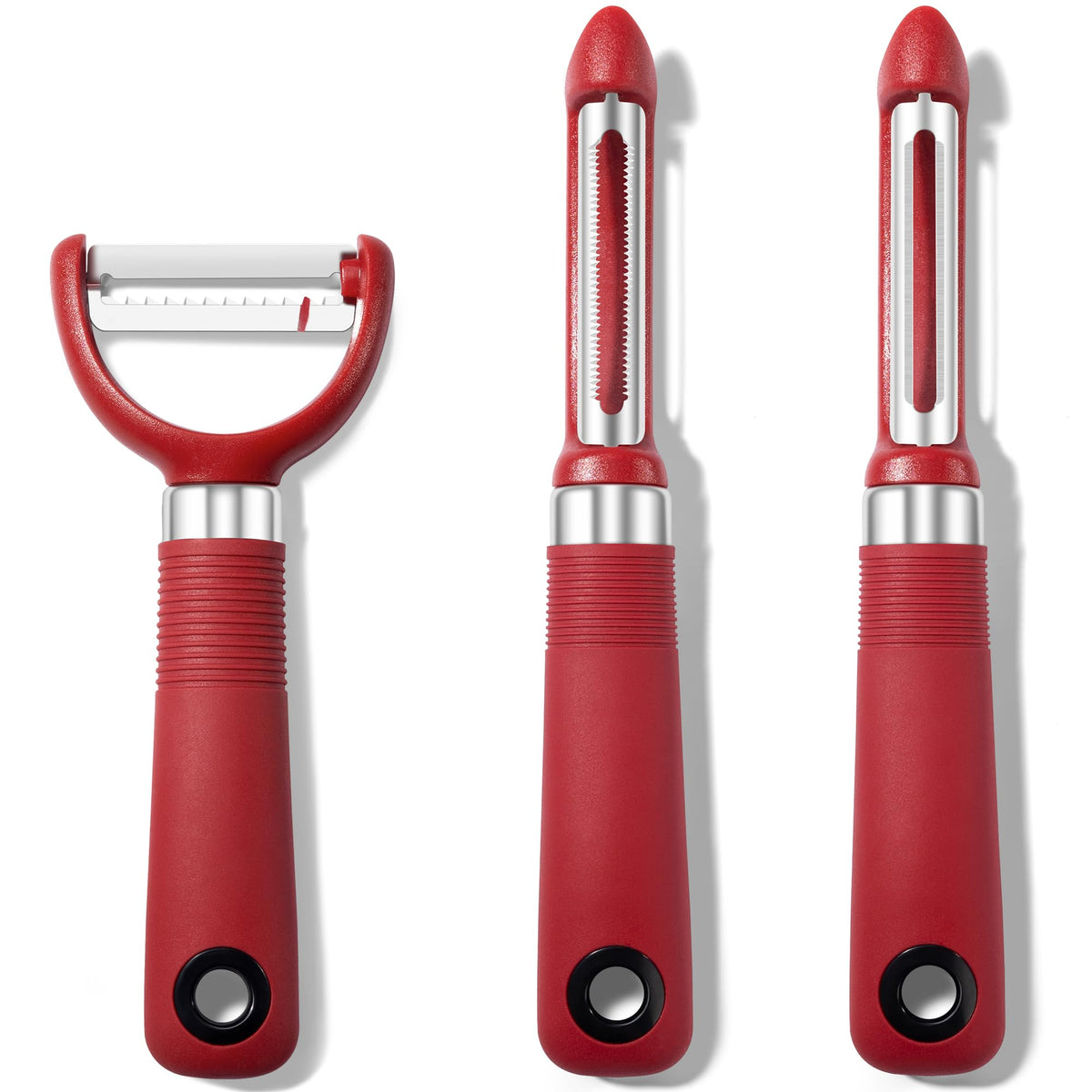 Rainspire 3-Piece Peeler Set, Premium Swivel Vegetable Peeler, Kitchen Gadgets Apple Peeler Potato Peeler Veggie Peeler Fruit Peeler, Dishwasher Safe Kitchen Accessories, Black