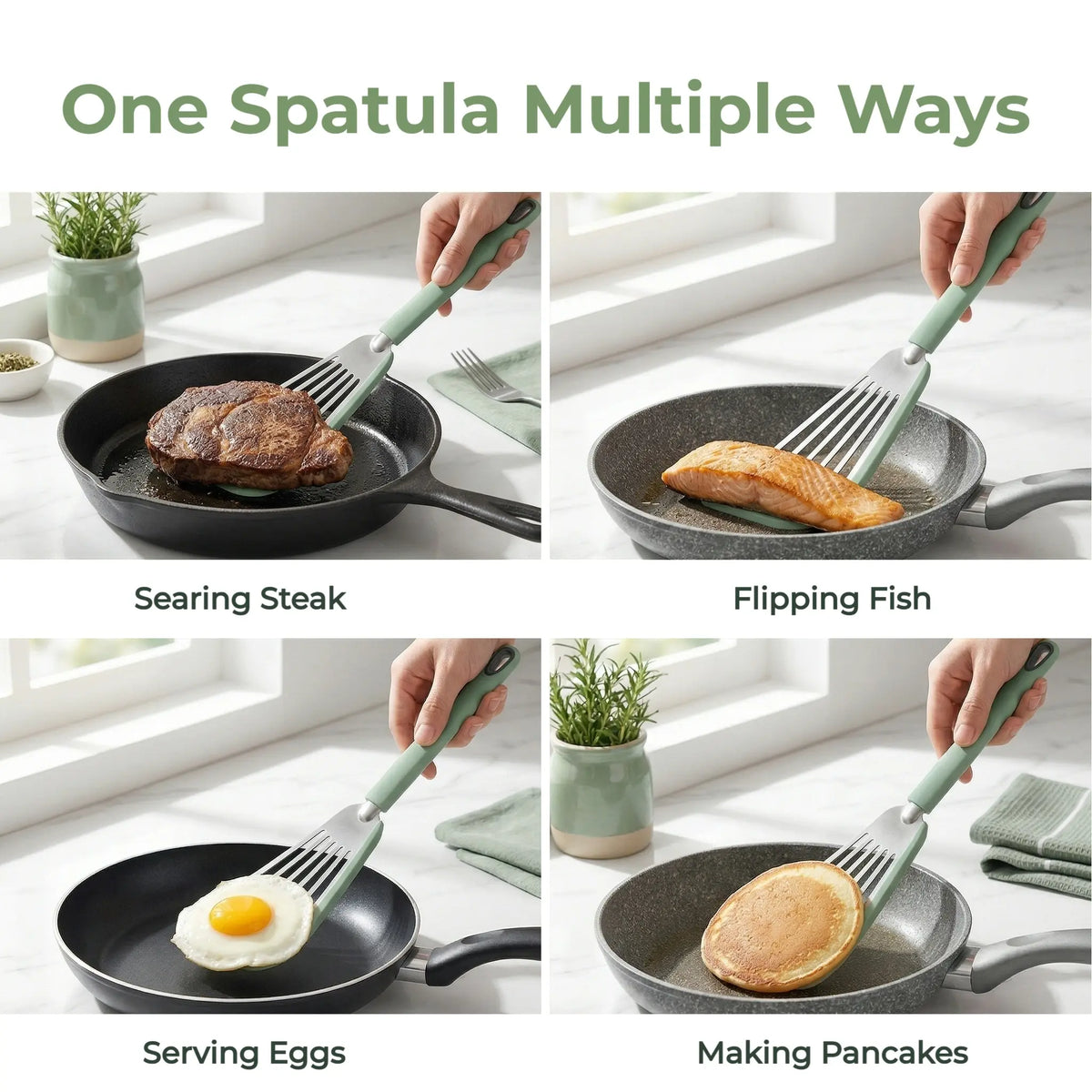 Food Grade Silicone Butterfly Spatula Heat Resistant Non Stick Pan Turner for Frying Fish Pancakes Stir Fry Kitchen Cooking Accessories Tool - YY