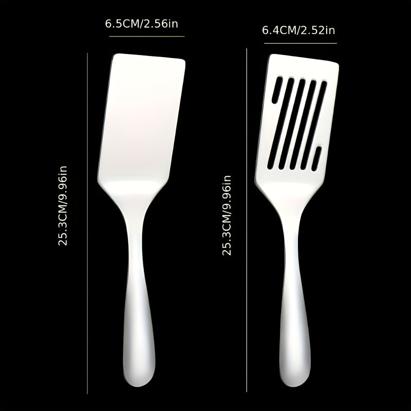 Durable Stainless Steel Turning Spatula - Professional Restaurant & Home Kitchen Tool with Anti-Stick Surface for Steak, Pancake, Burger, BBQ, Pan Cooking - Easy to Clean Design