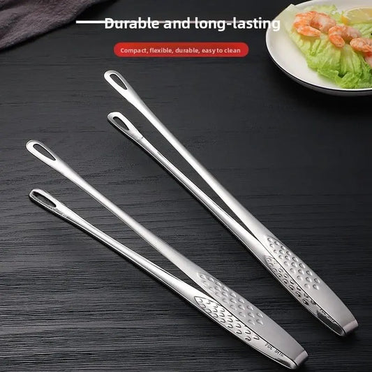 Grill Tongs - 9.45 Inch BBQ Tongs, Heat Resistant Stainless Steel Kitchen Tong, Heavy Duty Metal Locking Tong for Cooking, Grilling, BBQ/Barbecue, Food (All Metal - 9.45")