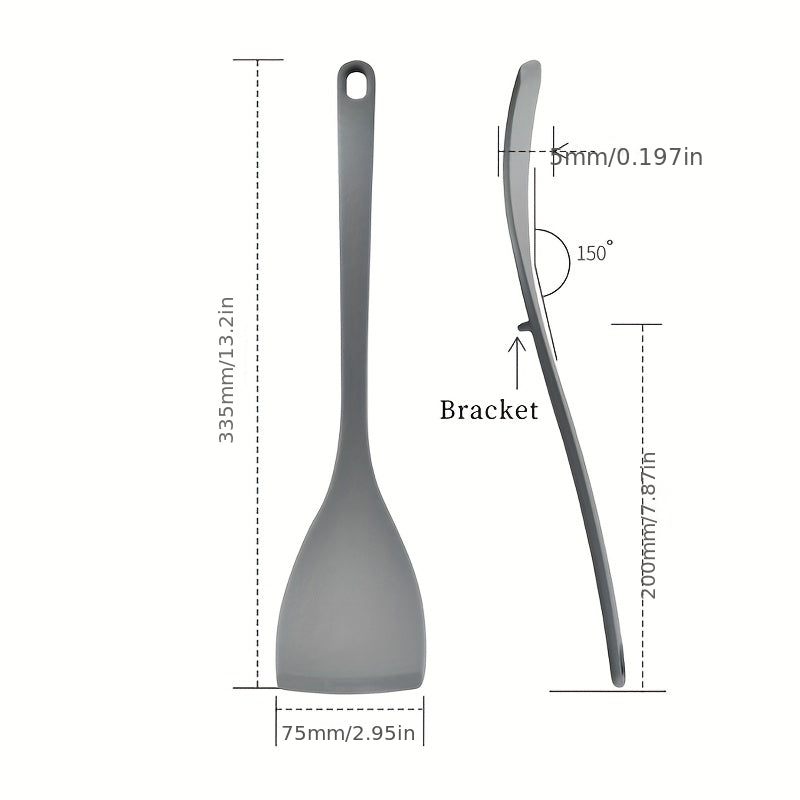 Integrated Silicone Spatula, Kitchen Cooking Non-Stick Silicone Spatula, Home Cooking Spatula with Bracket, Cooking Utensils