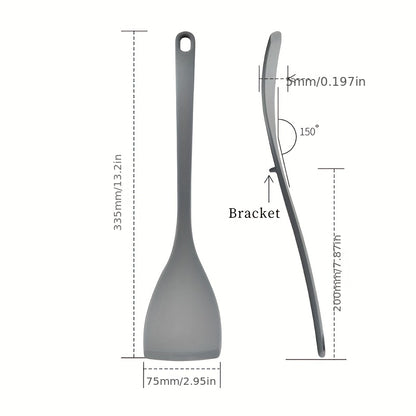 Integrated Silicone Spatula, Kitchen Cooking Non-Stick Silicone Spatula, Home Cooking Spatula with Bracket, Cooking Utensils