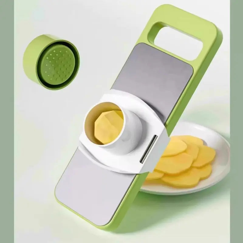 6-Piece Durable Multifunctional Vegetable Slicer Set - Interchangeable Stainless Steel Blades, Safe Hand-Held Grater for Potatoes & Carrots Vegetable Cutter