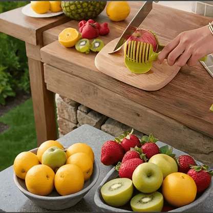 1pc Multifunctional ABS Plastic Vegetable And Egg Slicer - Uncharged Kitchen Gadget for Cutting Tomatoes, Potatoes, Apples, Lemons - Ideal for Valentine'S Day, Women'S Day, Labor Day, Oktoberfest, Ramadan - Food Contact Safe