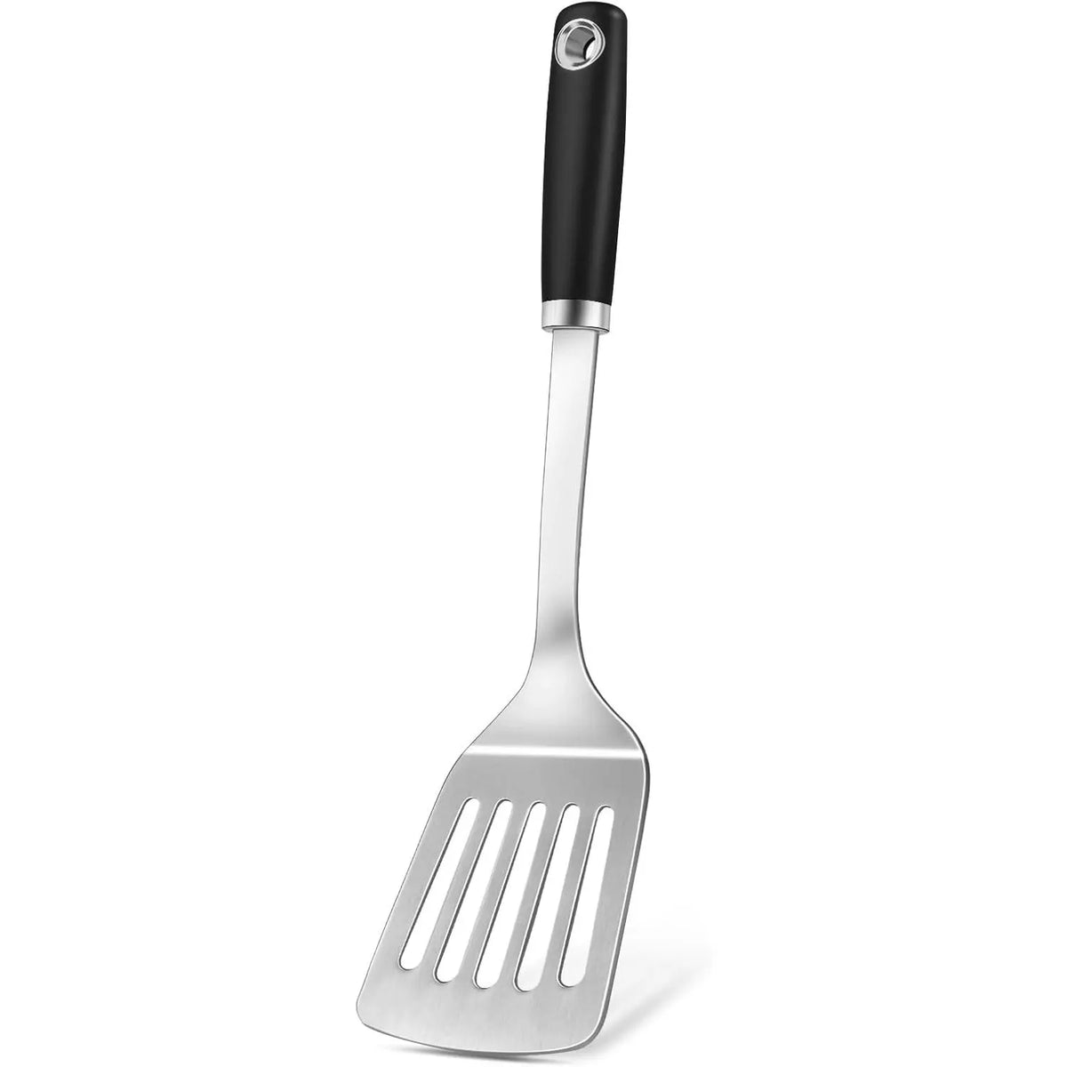 2 count Stainless Steel Spatulas Set, Metal Spatula Solid & Slotted Turner, Heavy Duty Sturdy Spatula for Kitchen Use, High Heat Resistant Cooking Utensils for Fish Eggs Pancakes, Easy to Clean,