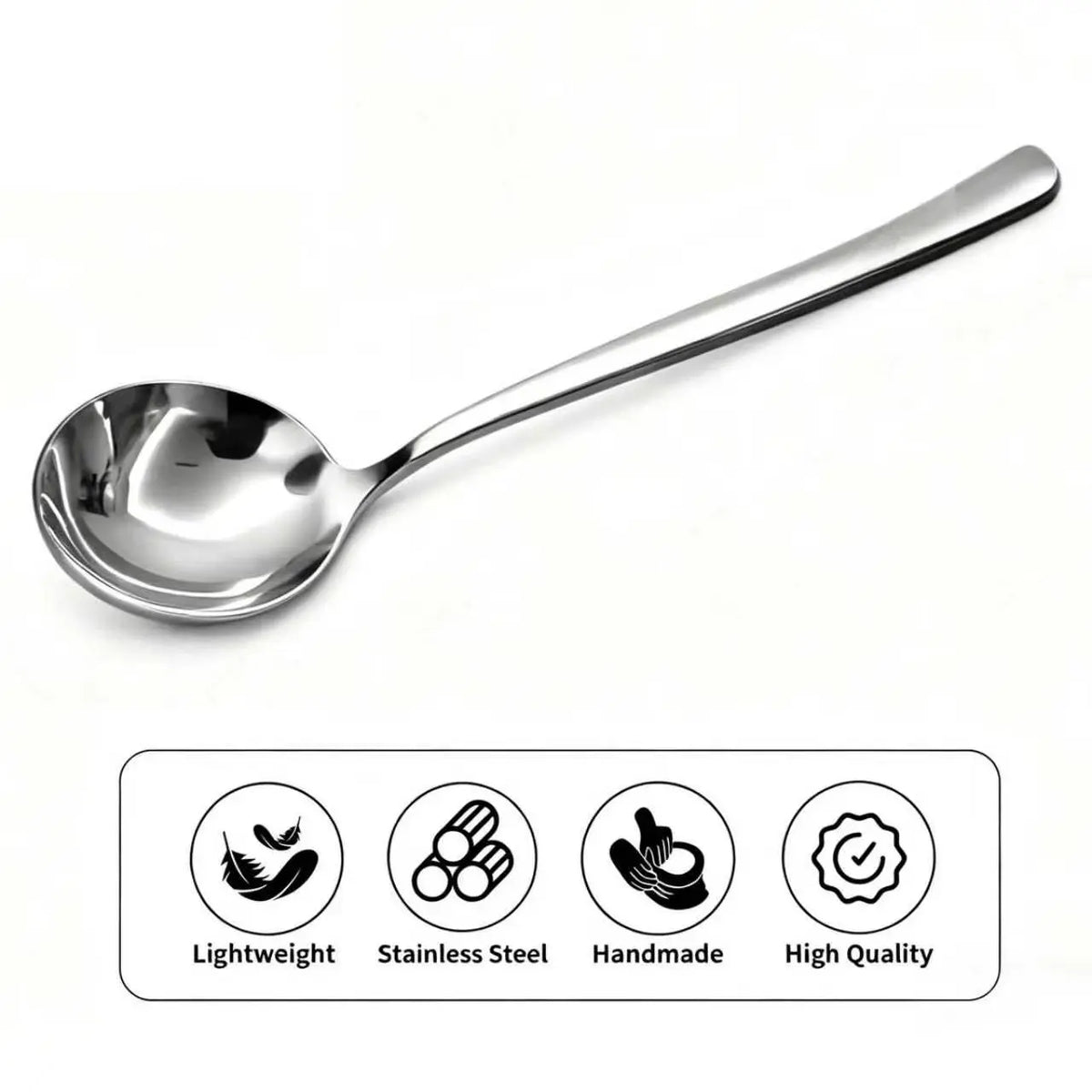 4-Piece Stainless Steel Spoon Set, Stainless Steel Serving Spoons Set, Soup Ladle,Kitchen Cooking Utensils Set home dining,sohochic