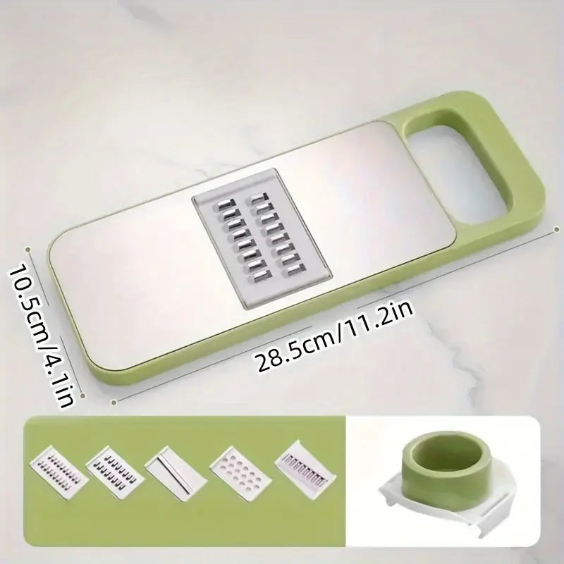 Multifunctional Vegetable Chopper, 1 Set Manual Vegetable Cutter with Replaceable Blades, Kitchen Tool Set for Potato, Carrot & Cucumber, Utensils