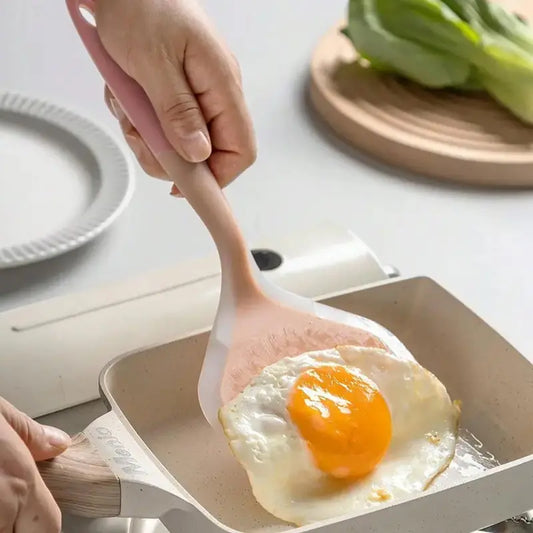 Random Color Silicone Wide Mouth Pancake Spatula, 1 Count Non-stick Pancake Egg Breakfast Spatula, Kitchen Cooking Utensils for Home Dining Room