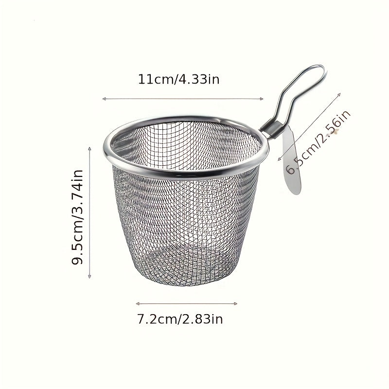 1pc/2pcs Stainless Steel Hot Pot Mesh Skimmer Hanging Wall Filter Basket Commercial Noodle Cooking Soup Noodle Spicy Hot Pot Skimmer