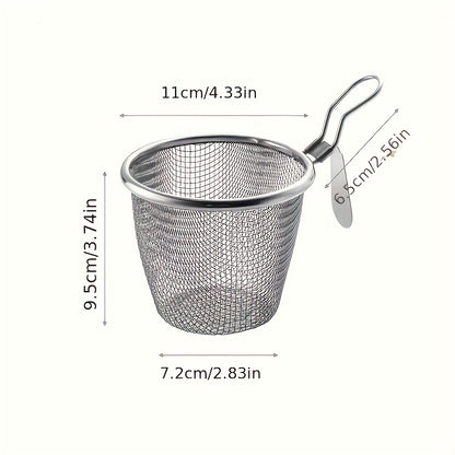 1pc/2pcs Stainless Steel Hot Pot Mesh Skimmer Hanging Wall Filter Basket Commercial Noodle Cooking Soup Noodle Spicy Hot Pot Skimmer