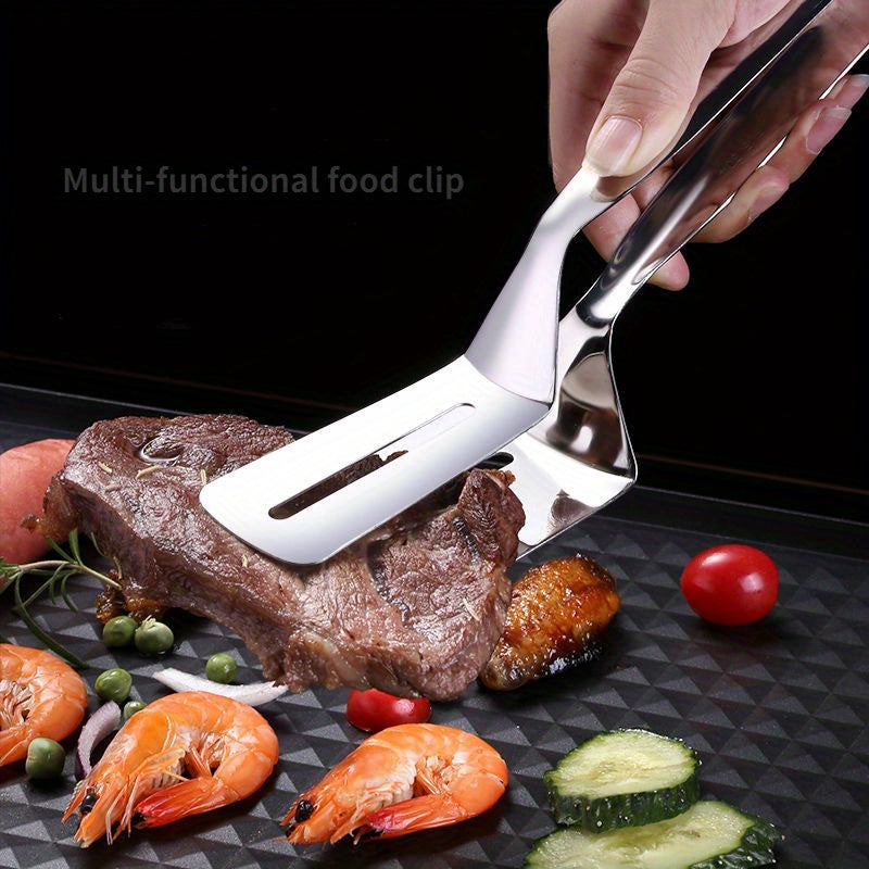 1pc, Stainless Steel Fried Fish Shovel Clamp Food Tong Fish Tong Non-Stick Clip Steak Shovel Spatula Kitchen Tools for Restaurant Kitchen
