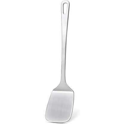 2 count Stainless Steel Spatulas Set, Metal Spatula Solid & Slotted Turner, Heavy Duty Sturdy Spatula for Kitchen Use, High Heat Resistant Cooking Utensils for Fish Eggs Pancakes, Easy to Clean,
