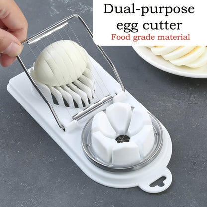 2-in-1 Stainless Steel Egg Slicer & Chopper - Multifunctional Kitchen Gadget for Perfectly Sliced & Diced Boiled Eggs Egg Cooker Egg Slicer for Hard Boiled Eggs