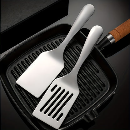 Durable Stainless Steel Turning Spatula - Professional Restaurant & Home Kitchen Tool with Anti-Stick Surface for Steak, Pancake, Burger, BBQ, Pan Cooking - Easy to Clean Design