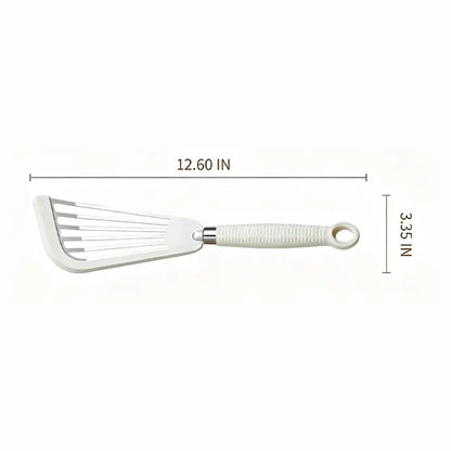 Food Grade Silicone Edge Stainless Steel Slotted Fish Spatula Non-stick Pan Safe Steak Frying Turner Heat Resistant Kitchen Cooking Utensil