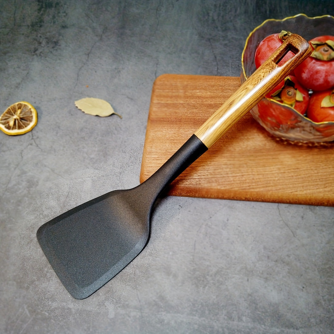 1pc Flat Spatula/Slotted Spatula/Frying Spatula/Non-Scratch Cooking Spatula/High-Temperature Resistant Nylon Material
