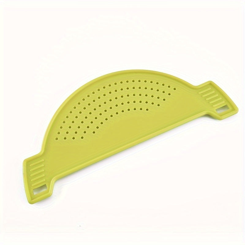 1pc Kitchen Drainer, PP Material Pot Edge Vegetable Drainer, Household Drainer with Splash Guard