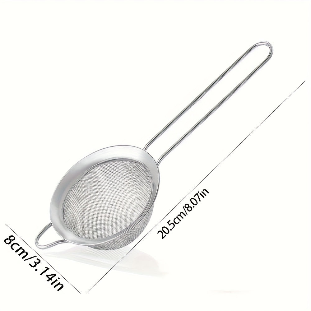 A Fine Mini Mesh Strainer - a Small Stainless Steel Sieve with a Handle, Ideal for Cocktails, Tea, Coffee, And Juice. This Durable Filter Requires No Electricity, Making It Suitable for Both Home Cooks And Professional Chefs