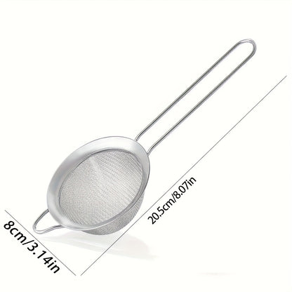 A Fine Mini Mesh Strainer - a Small Stainless Steel Sieve with a Handle, Ideal for Cocktails, Tea, Coffee, And Juice. This Durable Filter Requires No Electricity, Making It Suitable for Both Home Cooks And Professional Chefs