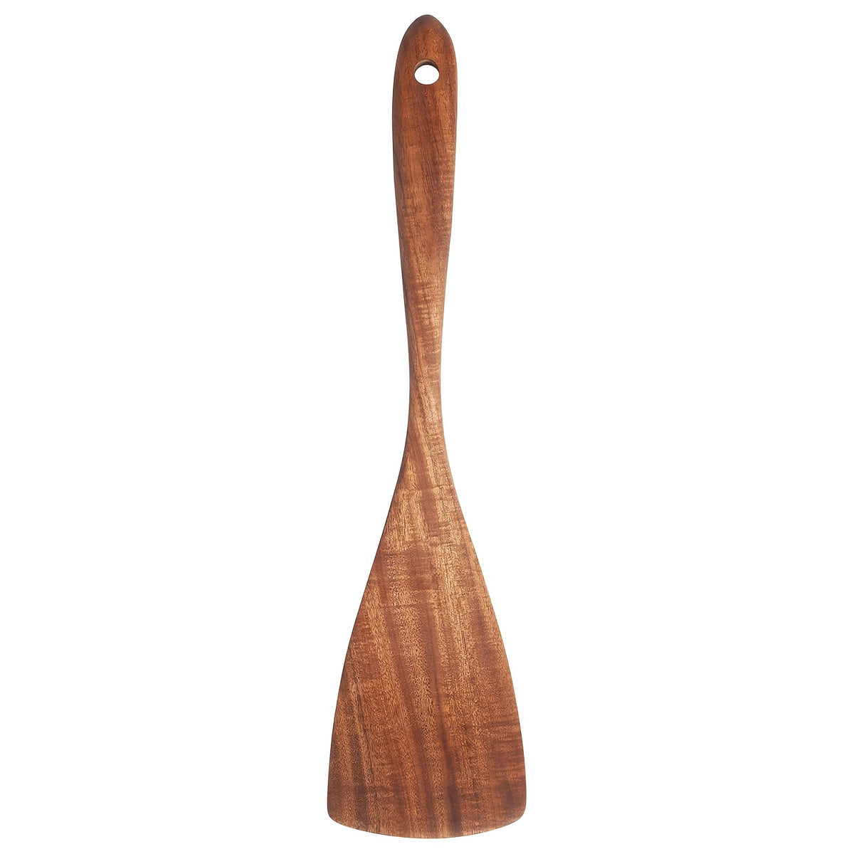 Premium Acacia Wood Spatula with Long Handle - Non-Stick, Flat Bottom for Easy Cooking & Serving