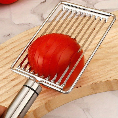 Stainless Steel Tomato & Egg Slicer | Manual Fruit & Vegetable Cutter for Perfect Slices | Kitchen Gadget for Salads, Sandwiches & Breakfast Prep | Durable 403 Stainless Steel Construction