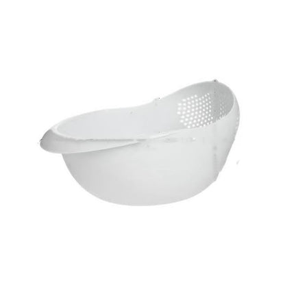 Rice Sieve Plastic Colander Kitchen Drain Basket with Handles Rice Bowl Strainer Strainer Basket Sink Drain Kitchen Tools (white)