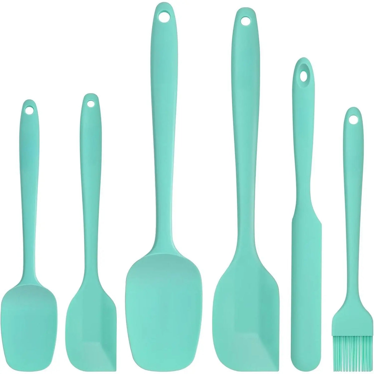 6 count  Spatula Set with  Brush,Mixing-Black | -Grade Material,Heat Resistant Up to 600°F,Dishwasher Safe,