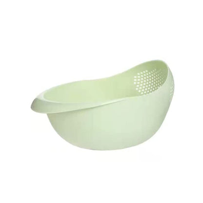 Rice Sieve Plastic Colander Kitchen Drain Basket with Handles Rice Bowl Strainer Strainer Basket Sink Drain Kitchen Tools (white)