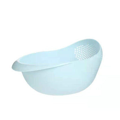 Rice Sieve Plastic Colander Kitchen Drain Basket with Handles Rice Bowl Strainer Strainer Basket Sink Drain Kitchen Tools (white)