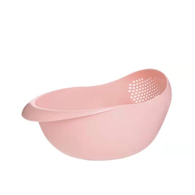 Rice Sieve Plastic Colander Kitchen Drain Basket with Handles Rice Bowl Strainer Strainer Basket Sink Drain Kitchen Tools (white)
