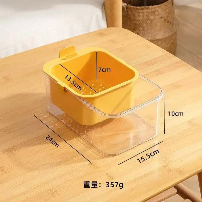 Kitchen Fruit Vegetable Washing Basket Random Color Double Layer Drain Strainer Container Produce Storage Holder For Berry Salad Food Prep