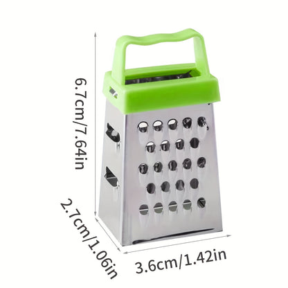Stainless Steel Mini Cheese Grater, 4-Sided Multifunctional Vegetable Slicer and Lemon Zester for Kitchen Use, Cutting Tool