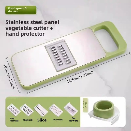 6-Piece Durable Multifunctional Vegetable Slicer Set - Interchangeable Stainless Steel Blades, Safe Hand-Held Grater for Potatoes & Carrots Vegetable Cutter