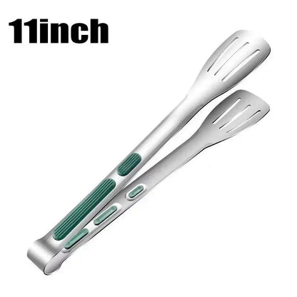 1-Piece Stainless Steel Barbecue Tong - Silver Non-Slip Silicone-Tipped, Oil-Resistant, Durable, Labor-Saving Kitchen Utensil for Barbecue Cooking Kitchen, BBQ Tools, Grilling Accessories, Salad Prep