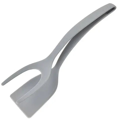 BRODARK 2-in-1 100% Silicone Nonstick Spatula & Turner Tongs with Handle - Food Grade Cooking Tools, Modern Kitchen Utensils, Multi Purpose Kitchen Cookware Accessories, Sturdy, Scratch-Resistant for Flipping Eggs, Steaks
