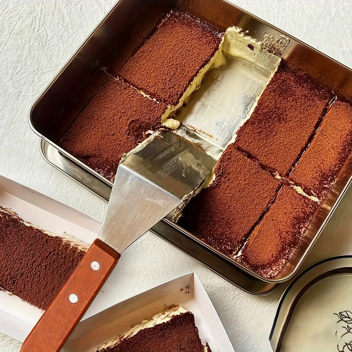 Special Tiramisu Spatula, Stainless Steel Cake Spatula with Wooden Handle, Steak Cooking Spatula, Cake Spatula Dessert Tool, Suitable for Cast Iron Pans, Grills and Baking Pans | BBQ, Cooking Tools | Thanksgiving, Christmas Feast Cake Slice Server
