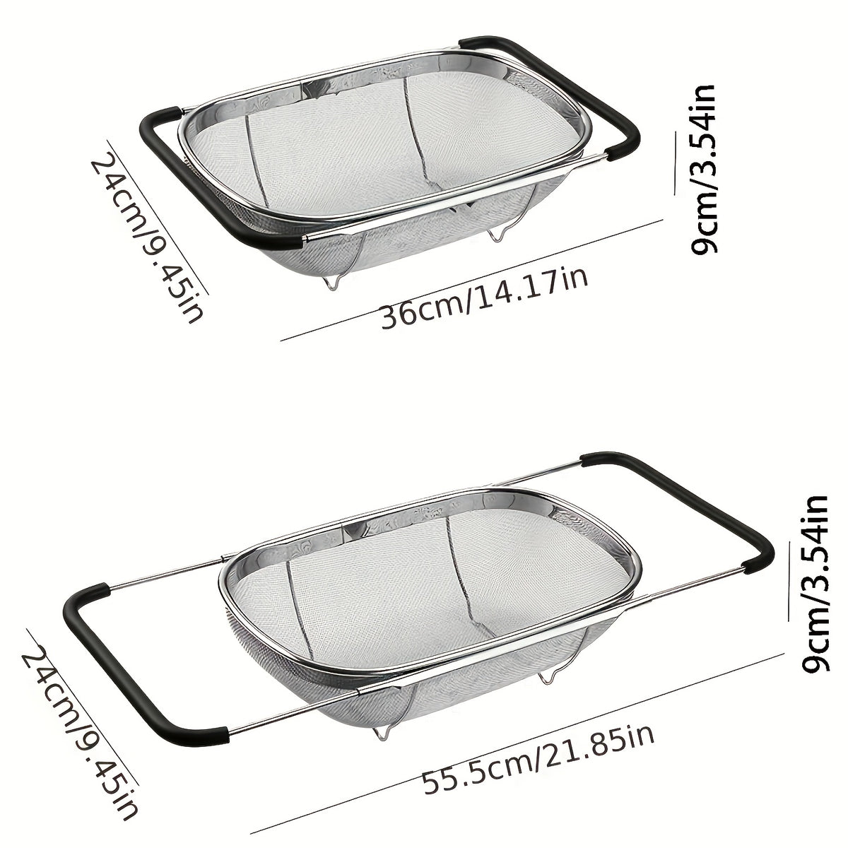 1pc, Sink Colander, Vegetable Sink Washing Basket, Fruit Drain Basket Rack, Stainless Steel Drain Basket, Strainer Basket, Adjustable Sink Rack, Multifunctional Colander, Kitchen Stuff, Kitchen Gadgets, Kitchen Accessories