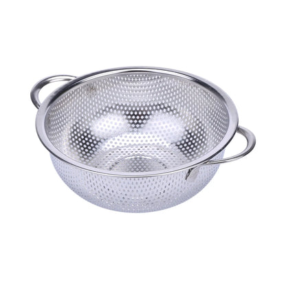 Stainless Steel Colander Basket with Pasta Drain Handle, Perforated Draining Strainer for Kitchen Rice Fruit Wash Basket Stowing & Tidying Car Interior Accessories,sohochic