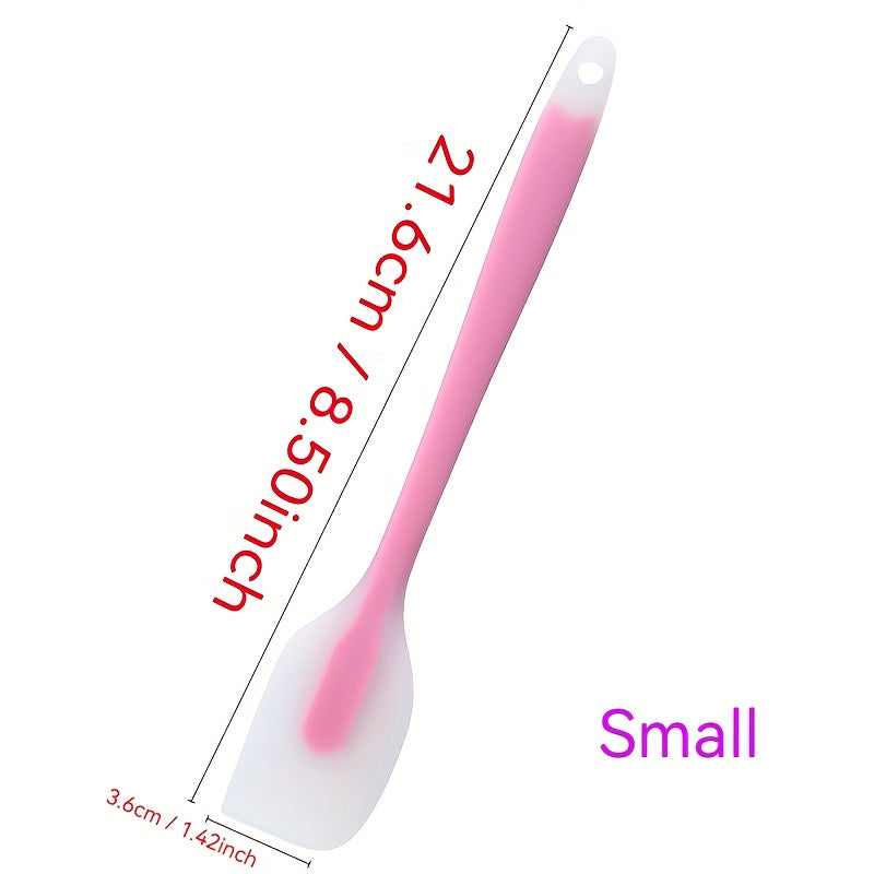 2 Sets Translucent Colored Silicone Spatulas, Random Colors, Integrated Transparent High-Temperature Resistant Nougat Stirring Baking Tool