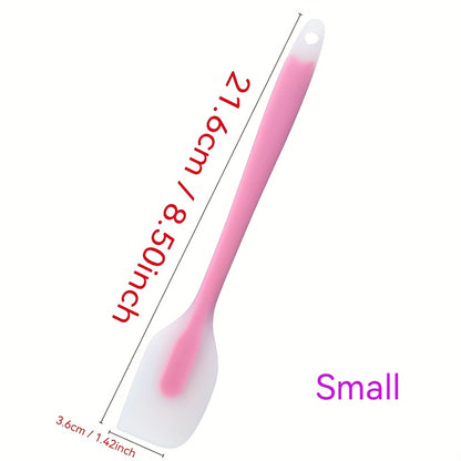 2 Sets Translucent Colored Silicone Spatulas, Random Colors, Integrated Transparent High-Temperature Resistant Nougat Stirring Baking Tool