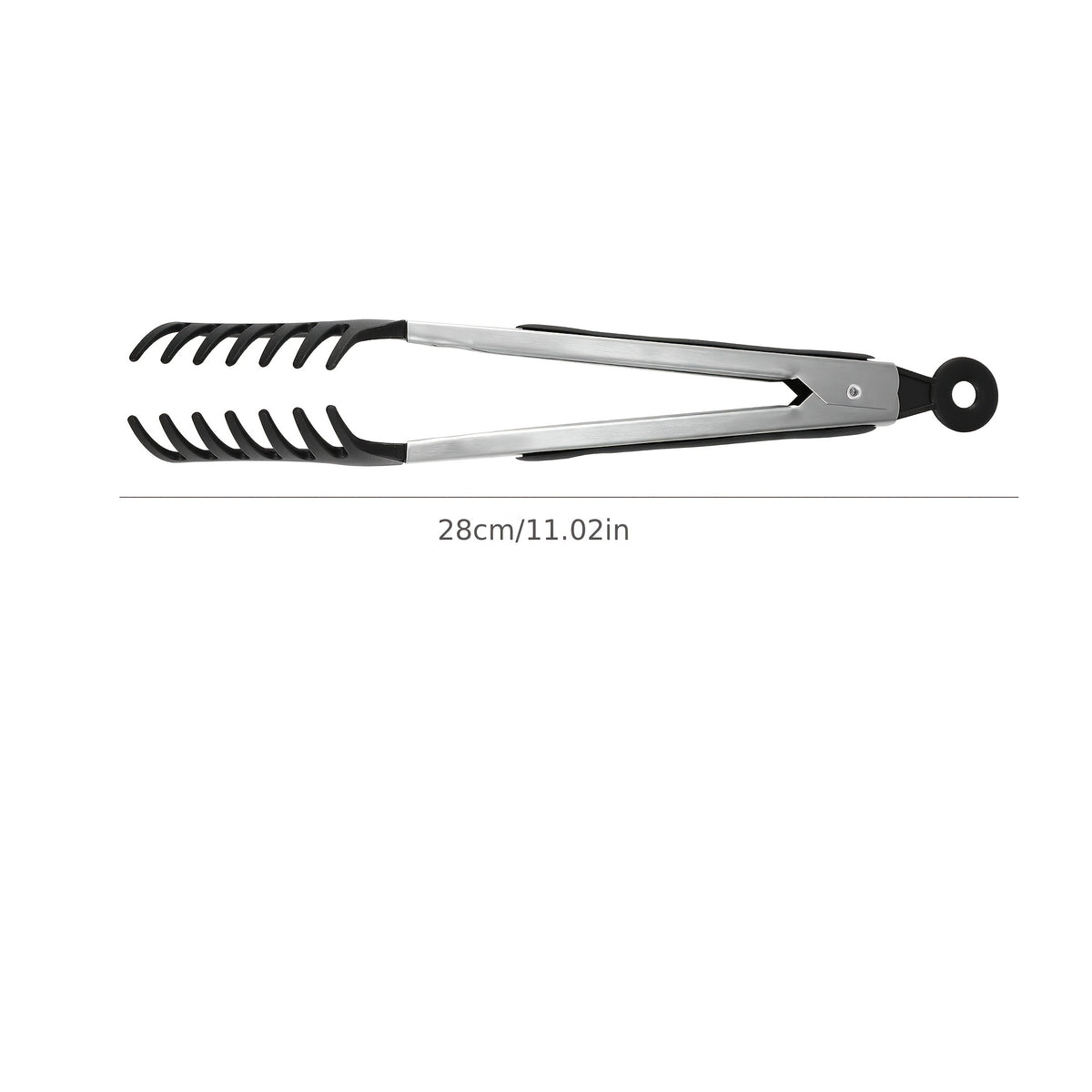 10-Inch Long Handle Noodle Clip Food Clip Salad Clip Pasta Drainer Stainless Steel BBQ Tongs Anti-Scald
