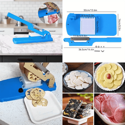 1pc Versatile Food Slicer - Easy Assembly, Detachable for Frozen Meat, Potatoes, Bananas, Apples & More - Uncharged, Battery-Free - Ideal for Home Kitchen Use, Slicing And Dicing