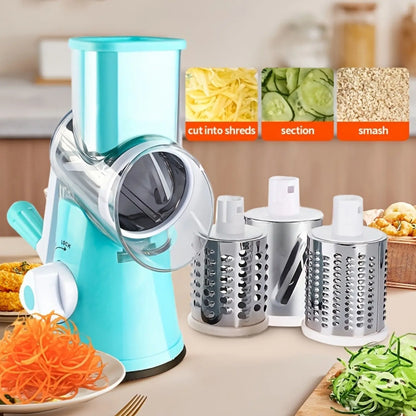 MIUVA 7-in-1 Multifunctional Cheese Grater & Vegetable Slicer Manual Food Grater for Potatoes BPA Free Kitchen Plastic Stainless Steel Chopping Utensils Thanksgiving tableware TikTokShopBlackFriday Christmas Gift