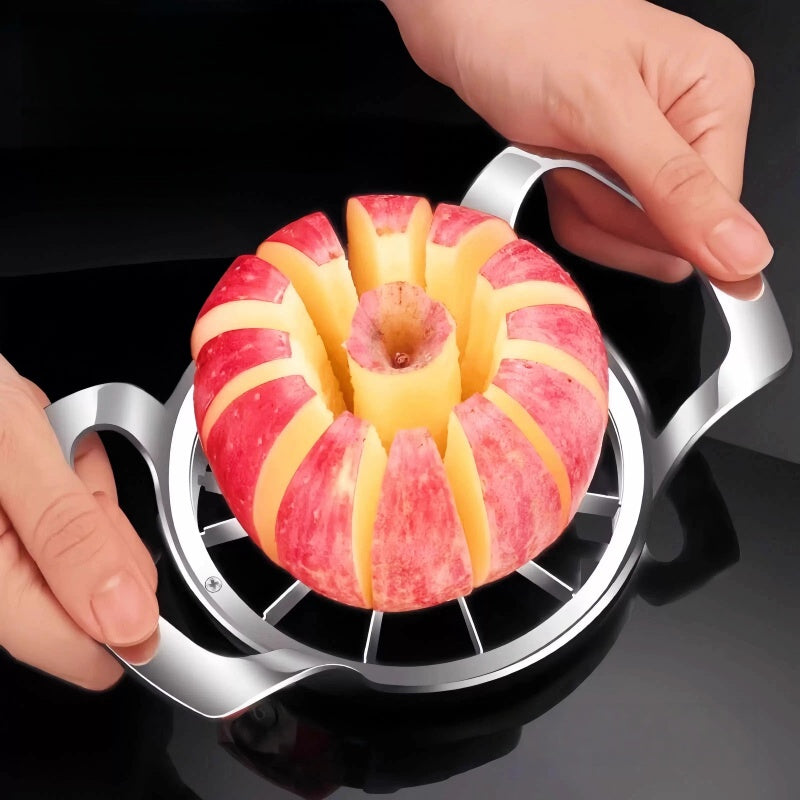 Stainless Steel Fruit Slicer, Ergonomically Designed, Saves Time and Effort, Easy to Clean, Made of Sturdy Material, an Essential Kitchen Gadget - Suitable for Home Kitchens, Restaurants, and Outdoor Picnics