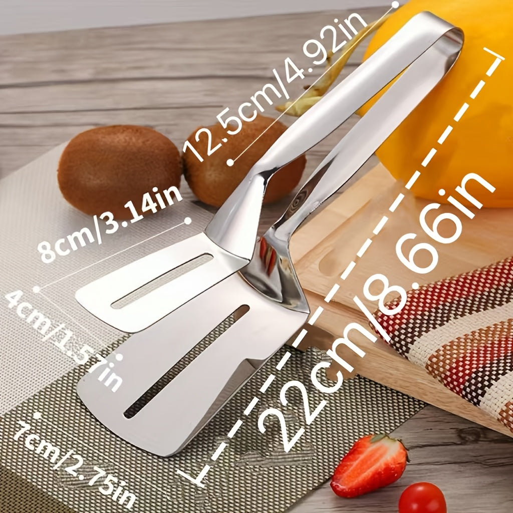 1pc, Stainless Steel Fried Fish Shovel Clamp Food Tong Fish Tong Non-Stick Clip Steak Shovel Spatula Kitchen Tools for Restaurant Kitchen